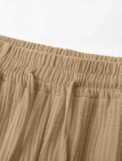 Best Women's Cotton Linen Pants Chinos Vacation Streetwear Basic Calf-Length High Waist Plain Pocket Elastic Waistband Comfy Soft Comfortable Micro-elastic Outdoor Street Light Green Blue Khaki Army Green Women Pants