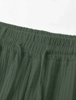Best Women's Cotton Linen Pants Chinos Vacation Streetwear Basic Calf-Length High Waist Plain Pocket Elastic Waistband Comfy Soft Comfortable Micro-elastic Outdoor Street Light Green Blue Khaki Army Green Women Pants