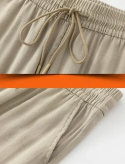 New Women's Cotton Linen Pants Chinos Fashion Basic Casual Full Length High Waist Plain Drawstring Comfort Outdoor Stretchy Vacation Street Daily Black Khaki Beige Summer Spring Regular Fit Women Pants
