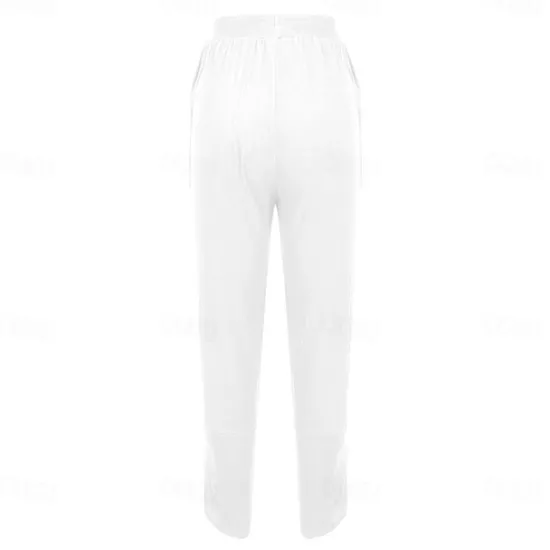 Best Women's Cotton Linen Pants with Side Pockets Wide-Leg Loose Casual Summer Fall White Light Blue S 2XL Women Pants