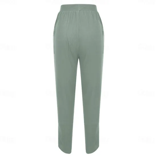 Best Women's Cotton Linen Pants with Side Pockets Wide-Leg Loose Casual Summer Fall White Light Blue S 2XL Women Pants