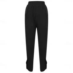 Best Women's Cotton Linen Pants with Side Pockets Wide-Leg Loose Casual Summer Fall White Light Blue S 2XL Women Pants