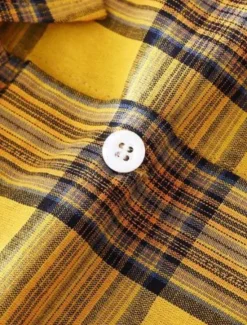 Sale Women's Cotton Linen Shirt Plaid Basic Casual Long Sleeve Shirt Collar Regular Tops Daily Buttons Pocket Print Yellow Red Green Summer Women Shirts