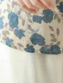 Women's Cotton Linen Shirts Floral Basic Casual 3/4 Length Sleeve Crew Neck Regular Tops Daily Print Summer Women Shirts