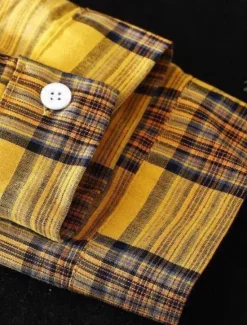 Hot Women's Cotton Linen Shirt Plaid Basic Casual Long Sleeve Shirt Collar Regular Tops Daily Buttons Print Yellow Red Green Summer Women Shirts