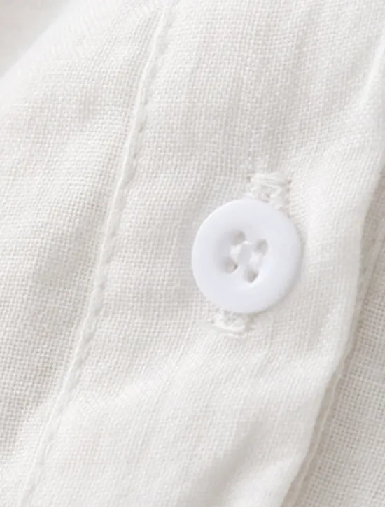 Outlet Women's Cotton Linen Shirts Solid Color Stylish Basic Casual 3/4 Length Sleeve Shirt Collar Regular Tops Daily Buttons White Pink Light Blue Summer Women Shirts