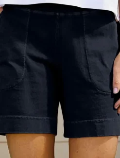Hot Women's Cotton Linen Shorts Shorts Slacks Casual Short Natural Plain Pocket Elastic Waist Comfy Outdoor Daily Holiday Wine Grey Black White Summer Regular Fit Women Pants