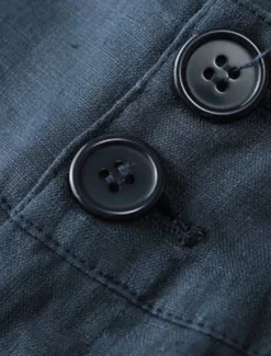 Outlet Women's Cotton Linen Shorts Linen-Inspired Pants Cotton Linen Pants Streetwear Casual Full Length Natural Plain Pocket Buckle Comfy Comfortable Street Going out Apricot Black White Dark Navy Summer Women Pants