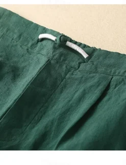 Best Women's Cotton Linen Shorts Shorts Casual Daily Short Plain Drawstring Side Pockets Breathability Comfortable Inelastic Weekend White Pink Green Khaki Summer Regular Fit Women Pants