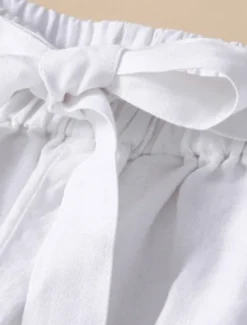 Discount Women's Cotton Linen Shorts Shorts Slacks Casual Short Natural Plain Pocket Elastic Waist Outdoor Comfortable Vacation Holiday Apricot Black White Blue Summer Regular Fit Women Pants