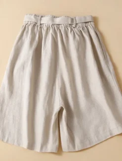 Discount Women's Cotton Linen Shorts Shorts Slacks Casual Short Natural Plain Pocket Elastic Waist Outdoor Comfortable Vacation Holiday Apricot Black White Blue Summer Regular Fit Women Pants