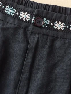 Women's Cotton Linen Shorts Shorts Slacks Casual Short Natural Flower Pocket Printing Comfy Comfortable Street Going out Sapphire Blue Dark Navy Purple Orange Summer Regular Fit Women Pants