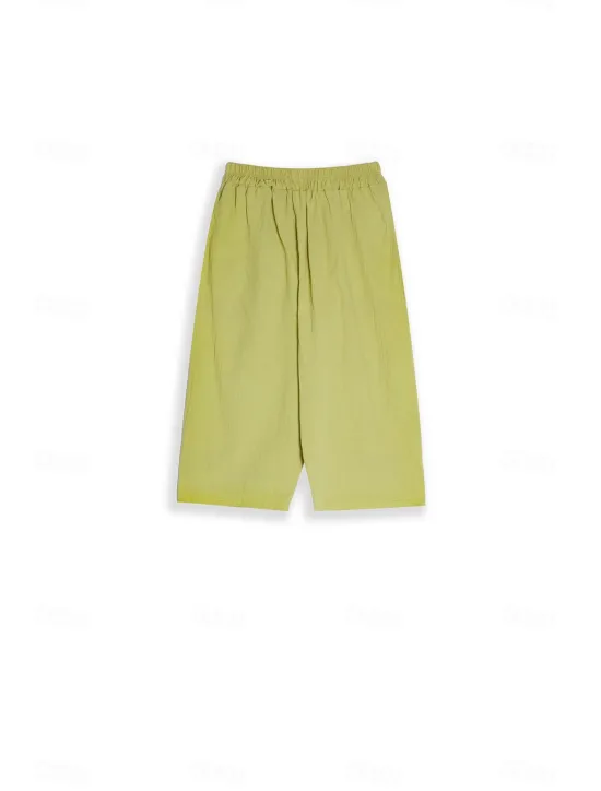 Discount Women's Cotton Linen Shorts Linen-Inspired Pants Cotton Linen Pants Active Simple Casual Calf-Length High Waist Plain Pocket Comfy Breathability Soft Micro-elastic Vacation Weekend Black White Yellow Women Pants