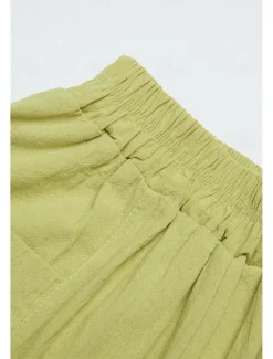 Discount Women's Cotton Linen Shorts Linen-Inspired Pants Cotton Linen Pants Active Simple Casual Calf-Length High Waist Plain Pocket Comfy Breathability Soft Micro-elastic Vacation Weekend Black White Yellow Women Pants