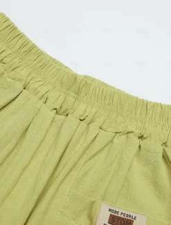 Discount Women's Cotton Linen Shorts Linen-Inspired Pants Cotton Linen Pants Active Simple Casual Calf-Length High Waist Plain Pocket Comfy Breathability Soft Micro-elastic Vacation Weekend Black White Yellow Women Pants