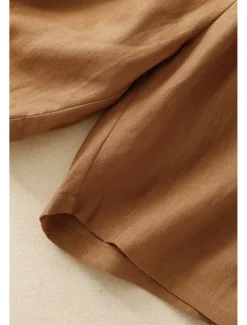 Sale Women's Cotton Linen Shorts Shorts Slacks Streetwear Casual Short Natural Plain Pocket Elastic Drawstring Design Comfy Outdoor Comfortable Street Casual Daily Apricot Black Brown Summer Regular Fit Women Pants