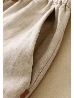 Sale Women's Cotton Linen Shorts Shorts Slacks Streetwear Casual Short Natural Plain Pocket Elastic Drawstring Design Comfy Outdoor Comfortable Street Casual Daily Apricot Black Brown Summer Regular Fit Women Pants