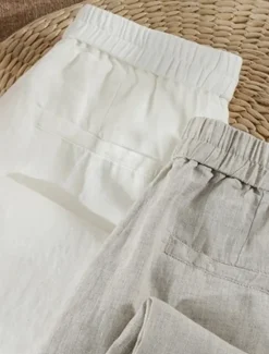Outlet Women's Cotton Linen Wide Leg Chinos Ethnic Style Basic Casual Full Length Medium Waist Plain Pocket Comfort Outdoor Inelastic Causal Daily Black White Green Khaki Summer Spring Regular Fit Women Pants|Pants