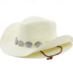 Women's Cowboy Hats Metal Carving Band Western Hats Women Hats