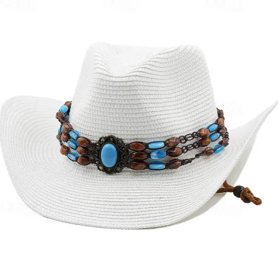 Best Women's Cowboy Hats Vintage Turquoise Band Vacation Western Hats Women Hats