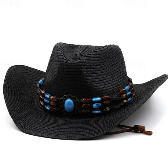 Best Women's Cowboy Hats Vintage Turquoise Band Vacation Western Hats Women Hats