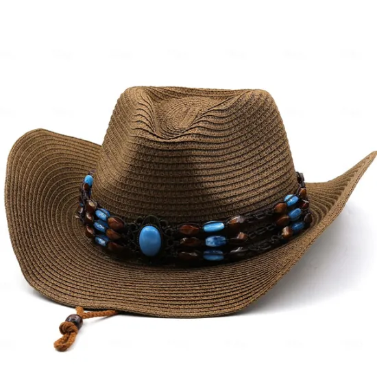 Best Women's Cowboy Hats Vintage Turquoise Band Vacation Western Hats Women Hats