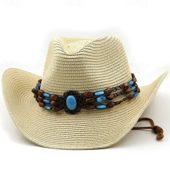 Best Women's Cowboy Hats Vintage Turquoise Band Vacation Western Hats Women Hats