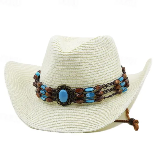 Best Women's Cowboy Hats Vintage Turquoise Band Vacation Western Hats Women Hats