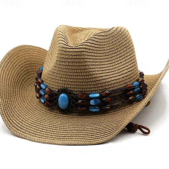 Best Women's Cowboy Hats Vintage Turquoise Band Vacation Western Hats Women Hats