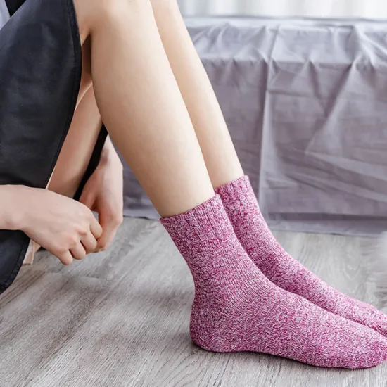 Best Women's Crew Socks Home Daily Solid Color Spandex Acrylic Fibers Simple Casual Warm Casual 5 Pairs Women Socks