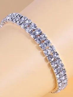 Women's Crystal Bracelet Fancy Fashion Elegant Fashion Luxury Alloy Bracelet Jewelry For Wedding Party Evening Gift Birthday Beach Women Trendy Jewelry