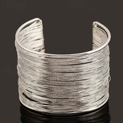 Online Women's Cuff Bracelet Wide Bangle Layered Simple Fashion European Alloy Bracelet Jewelry Silver / Gold For Daily Women Trendy Jewelry