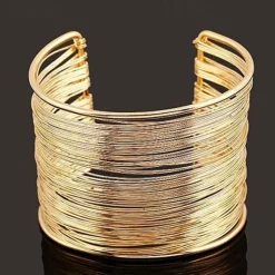Online Women's Cuff Bracelet Wide Bangle Layered Simple Fashion European Alloy Bracelet Jewelry Silver / Gold For Daily Women Trendy Jewelry