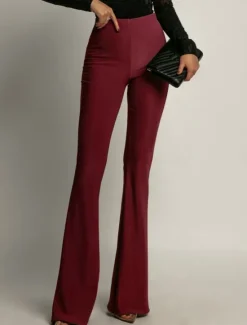 Sale Women's Culottes Wide Leg Fashion Streetwear Full Length High Waist Plain High Cut Comfort Outdoor Micro-elastic Vacation Street Daily Black Red Blue Spring Fall Winter Regular Fit Women Pants