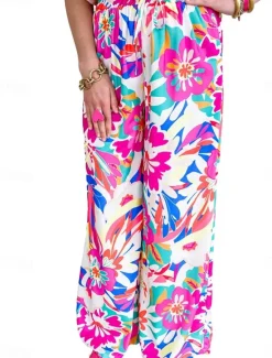 Best Women's Culottes Wide Leg Chinos Fashion Streetwear Full Length High Waist Graphic Drawstring Comfy Soft Comfortable Inelastic Outdoor Street Spring Fall Regular Fit Women Pants