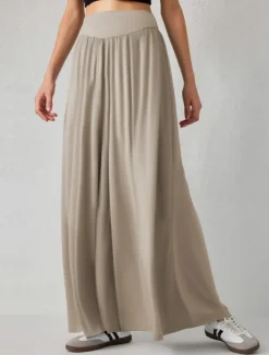 Outlet Women's Culottes Wide Leg Chinos Skort Fashion Streetwear Lightweight Full Length High Waist Plain High Cut Comfort Outdoor Stretchy Vacation Street Daily Dark-Gray Pink Khaki Summer Spring Fall Women Pants