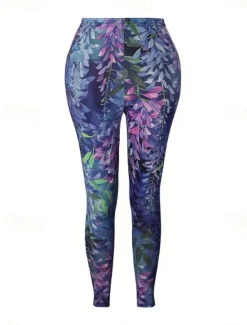 Clearance Women's Culottes Wide Leg Fashion Ankle-Length High Waist Floral Printing Micro-elastic Work Dailywear Fall Winter Skinny Women Leggings
