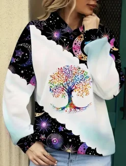 Outlet Women's 3D Print Pullover Hoodie Sweatshirt Graphic Geometric Polka Dot Casual Long Sleeve Hooded Regular Tops Party Evening Wear Street Dailywear Spring Fall Winter Women Women's Tops