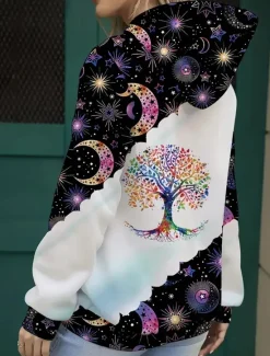 Outlet Women's 3D Print Pullover Hoodie Sweatshirt Graphic Geometric Polka Dot Casual Long Sleeve Hooded Regular Tops Party Evening Wear Street Dailywear Spring Fall Winter Women Women's Tops
