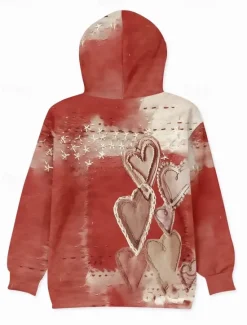 Best Women's 3D Print Pullover Hoodie Sweatshirt Graphic Casual Long Sleeve Hooded Regular Tops Party Evening Wear Street Dailywear Pink Red Purple Gray Spring Fall Winter Women Hoodies & Sweatshirts|Women's Tops