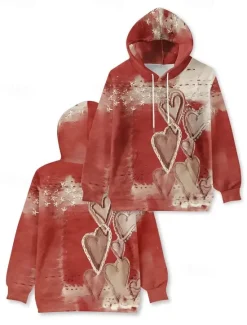 Best Women's 3D Print Pullover Hoodie Sweatshirt Graphic Casual Long Sleeve Hooded Regular Tops Party Evening Wear Street Dailywear Pink Red Purple Gray Spring Fall Winter Women Hoodies & Sweatshirts|Women's Tops