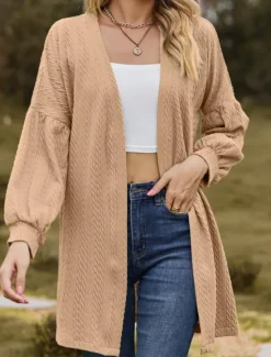 Online Women's Dailywear Patchwork Solid Color Windproof Fashion Loose Fit Outerwear Long Sleeve Spring Brown S Women Blazers & Suits