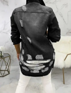 Discount Women's Denim Jacket Outdoor Street Daily Wear Fall Winter Regular Coat Regular Fit Thermal Warm Breathable Stylish Casual Jacket Long Sleeve Solid Color with Pockets Light Blue Black Navy Blue Women Jackets