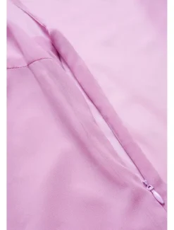 Online Women's Dress Batwing Sleeve Chic Pastel Pink Round Neck Relaxed Fit Lightweight Casual Summer Fashion Above Knee Length Women Chiffon Dresses|Cocktail Dress