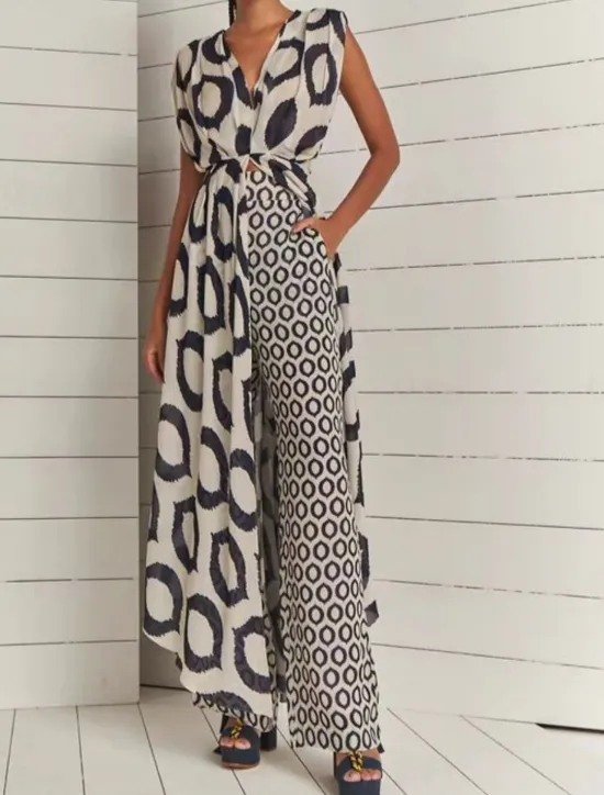 Clearance Women's Dress Set Casual Dress Skirt Set Casual Geometric Ruched Pocket Maxi Dress Sleeveless Stand Collar Outdoor Daily Summer Spring Regular Fit Women Two Piece Sets