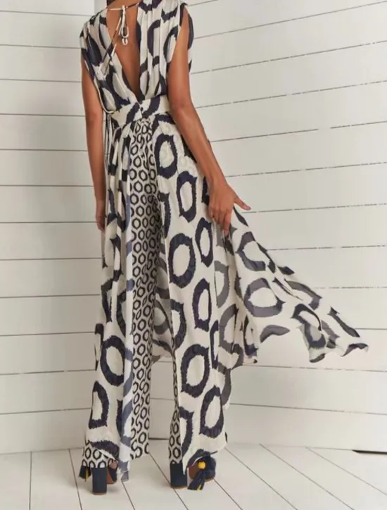 Clearance Women's Dress Set Casual Dress Skirt Set Casual Geometric Ruched Pocket Maxi Dress Sleeveless Stand Collar Outdoor Daily Summer Spring Regular Fit Women Two Piece Sets