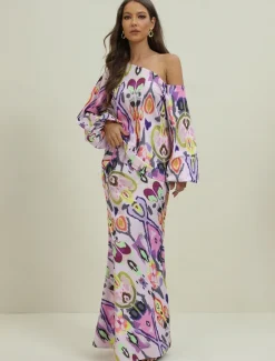 Women's Dress Set Casual Dress Sheath Dress Print Dress Fashion Streetwear Graphic Abstract Print Maxi Dress Long Sleeve One Shoulder Outdoor Vacation Red Royal Blue Sky Blue Summer Spring Loose Fit Women Two Piece Sets