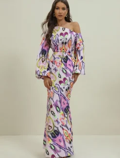 Women's Dress Set Casual Dress Sheath Dress Print Dress Fashion Streetwear Graphic Abstract Print Maxi Dress Long Sleeve One Shoulder Outdoor Vacation Red Royal Blue Sky Blue Summer Spring Loose Fit Women Two Piece Sets