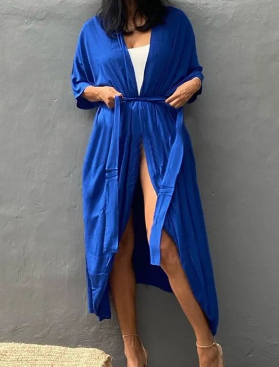 Sale Women's Dressy Dusters Dressy Jackets Vacation Outdoor clothing Holiday Summer Spring Fall Coat Regular Fit Comfy Outdoor Swimming Sports Vacation Holiday Modern Jacket Pure Color Lace up Pleated Women Blouses & Shirts