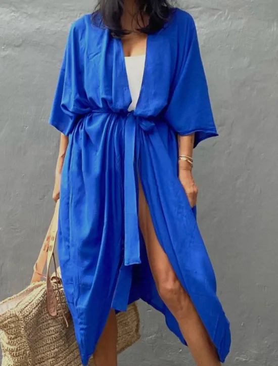 Sale Women's Dressy Dusters Dressy Jackets Vacation Outdoor clothing Holiday Summer Spring Fall Coat Regular Fit Comfy Outdoor Swimming Sports Vacation Holiday Modern Jacket Pure Color Lace up Pleated Women Blouses & Shirts